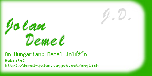 jolan demel business card